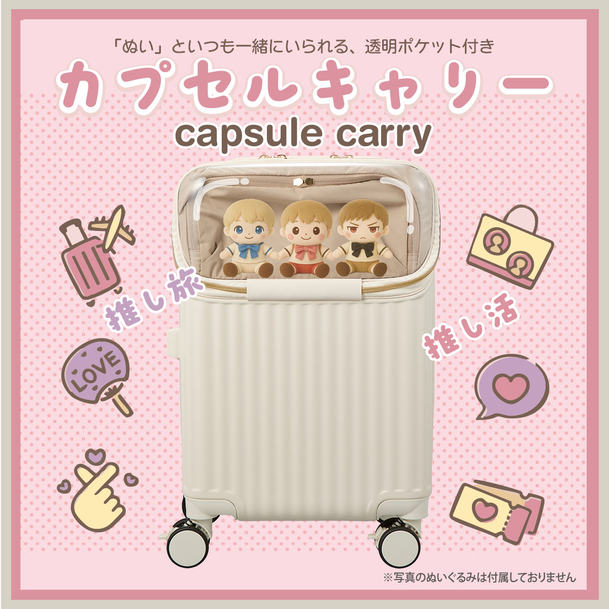 透明ポケット付きカプセルキャリー