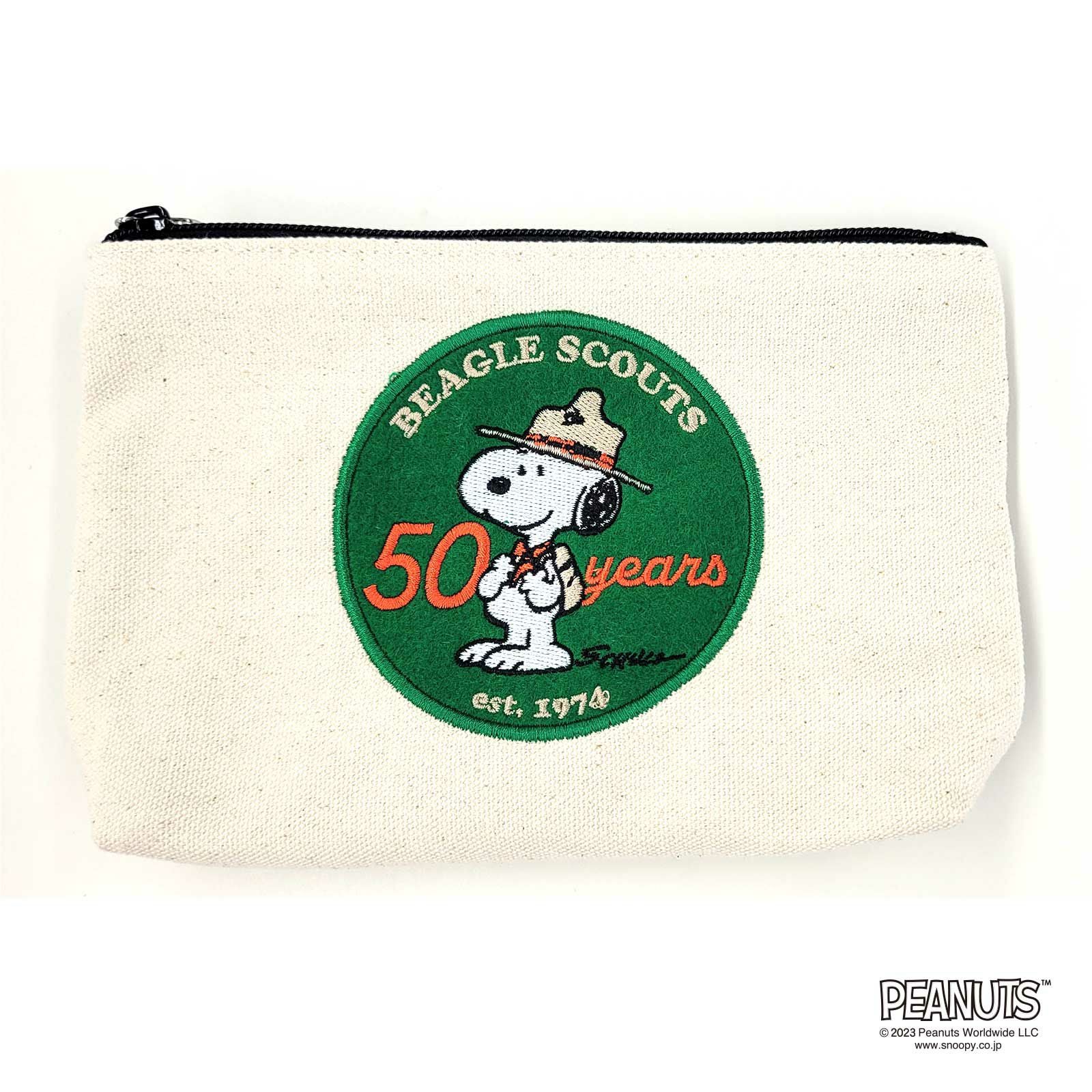 刺繍ワッペン 帆布ポーチ Mサイズ スヌーピー ビーグルスカウト 7100-M