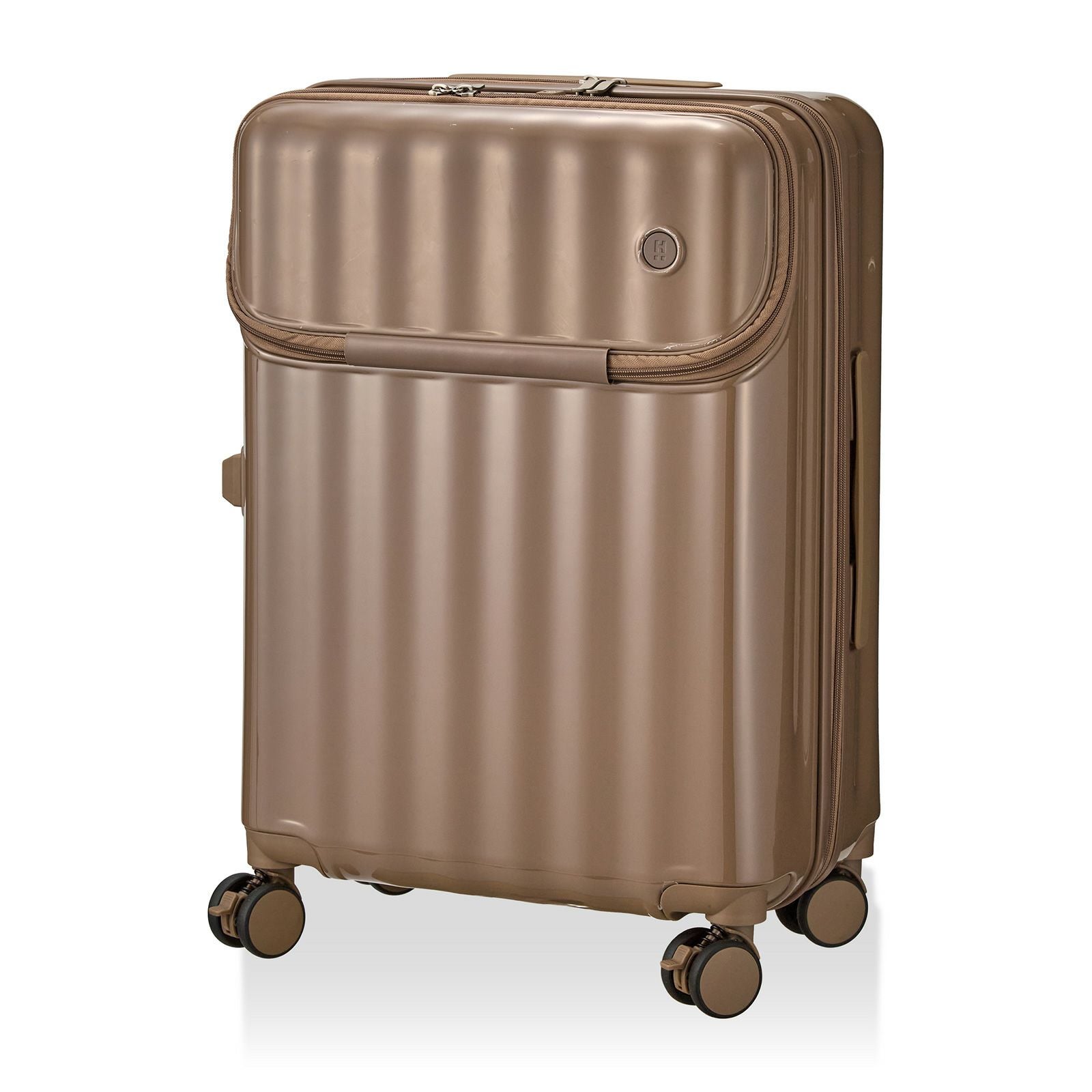 カップホルダー付き 上パカ スーツケース Mサイズ ジッパータイプ