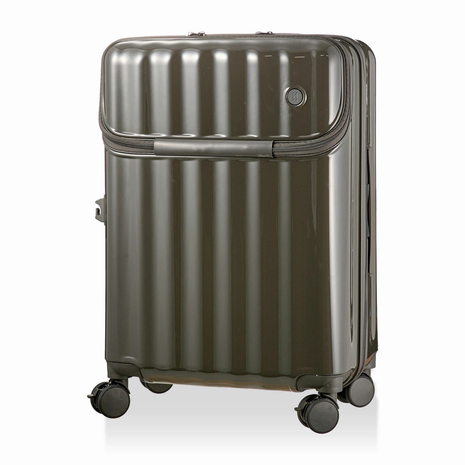 カップホルダー付き 上パカ スーツケース Mサイズ ジッパータイプ