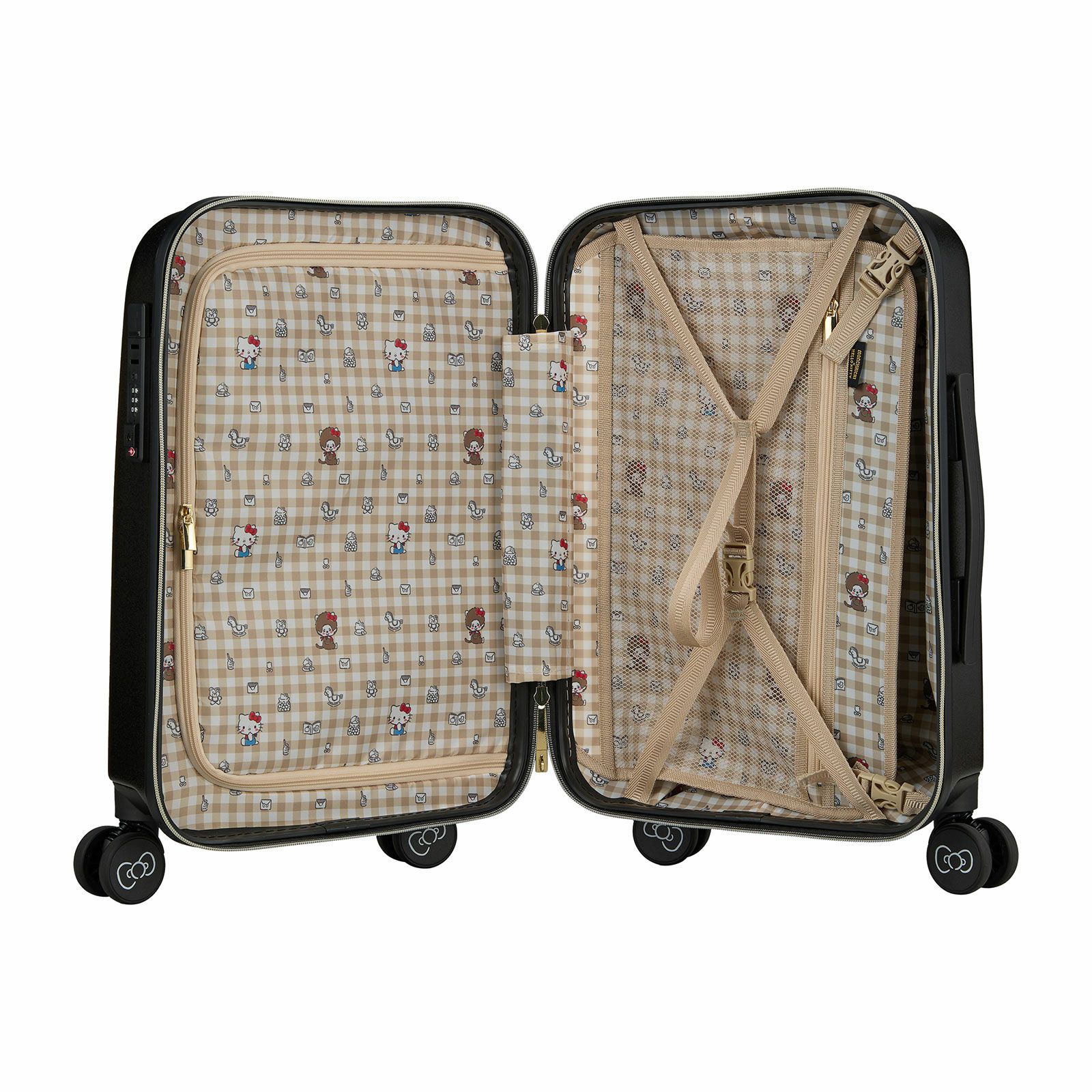 スーツケース モンチッチ×ハローキティ Sサイズ カップホルダー付き