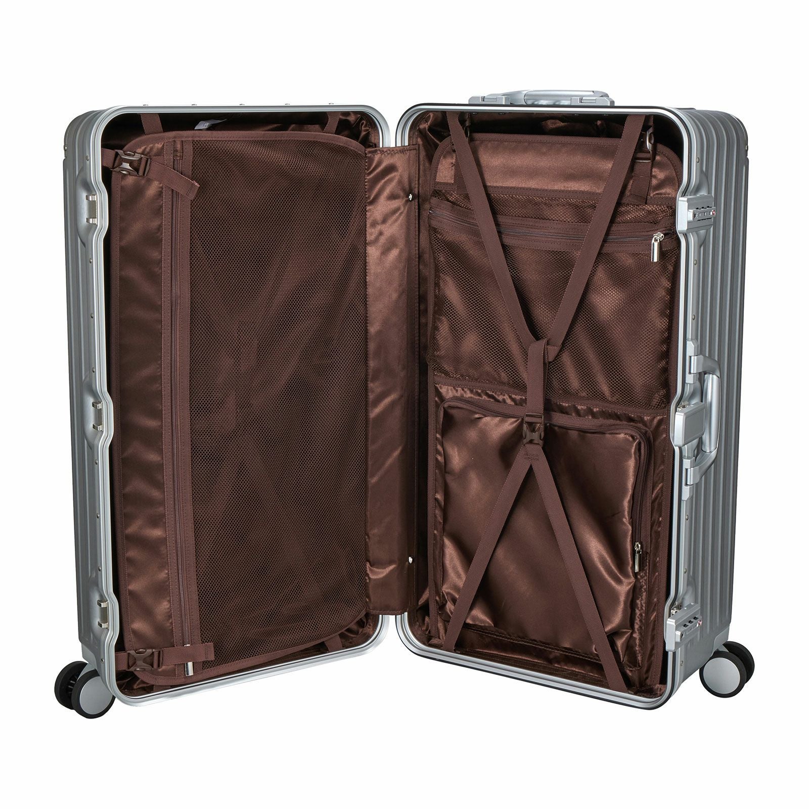 スーツケース BOX型 Lサイズ 80L アルミ調 TRIDENT TRI1030-70