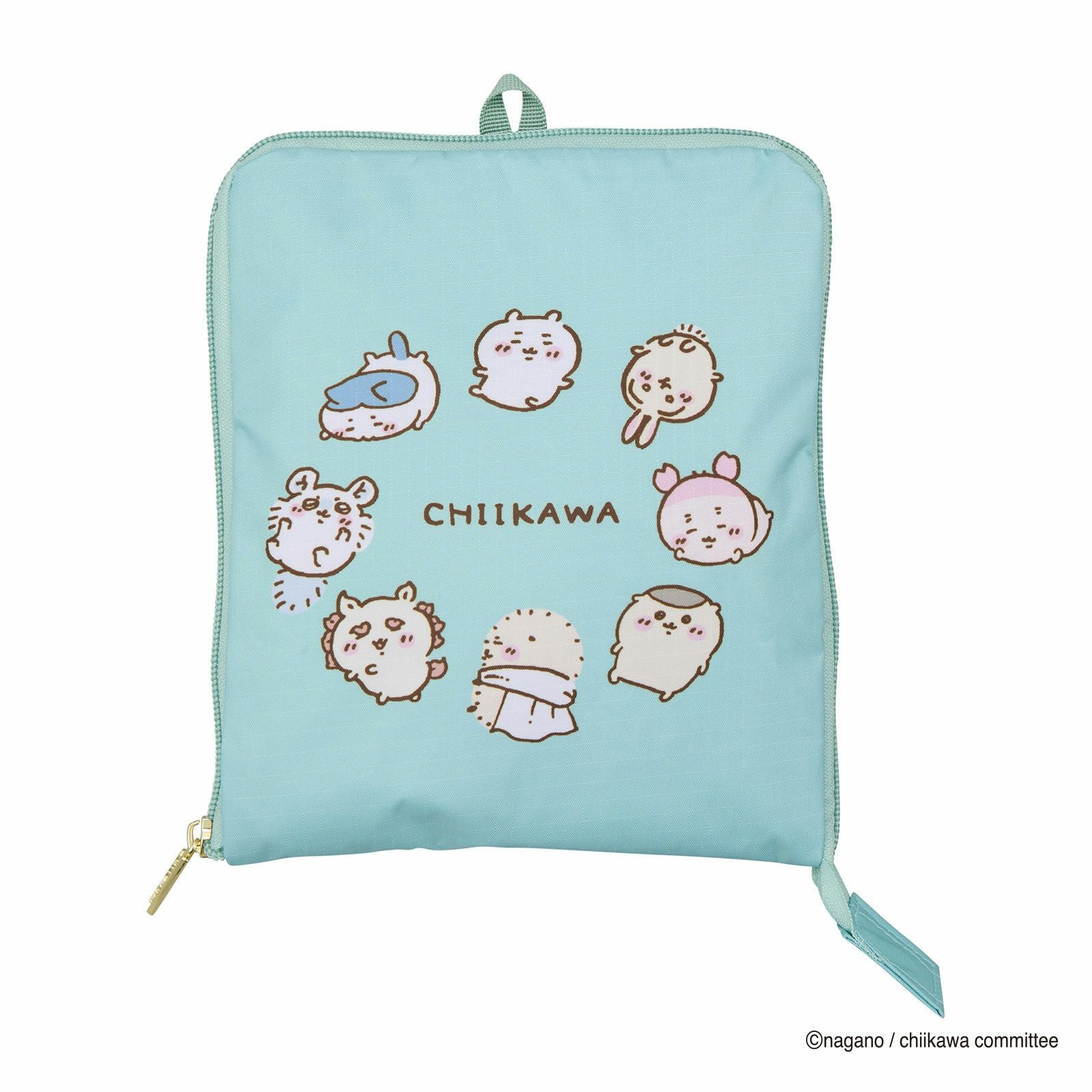 ちいかわ　ハチワレ　折りたたみ　ベージュ　ボストンバッグ　バッグ　M ちいかわ 折りたたみボストンバッグ ( ベージュサークル) Mサイズ