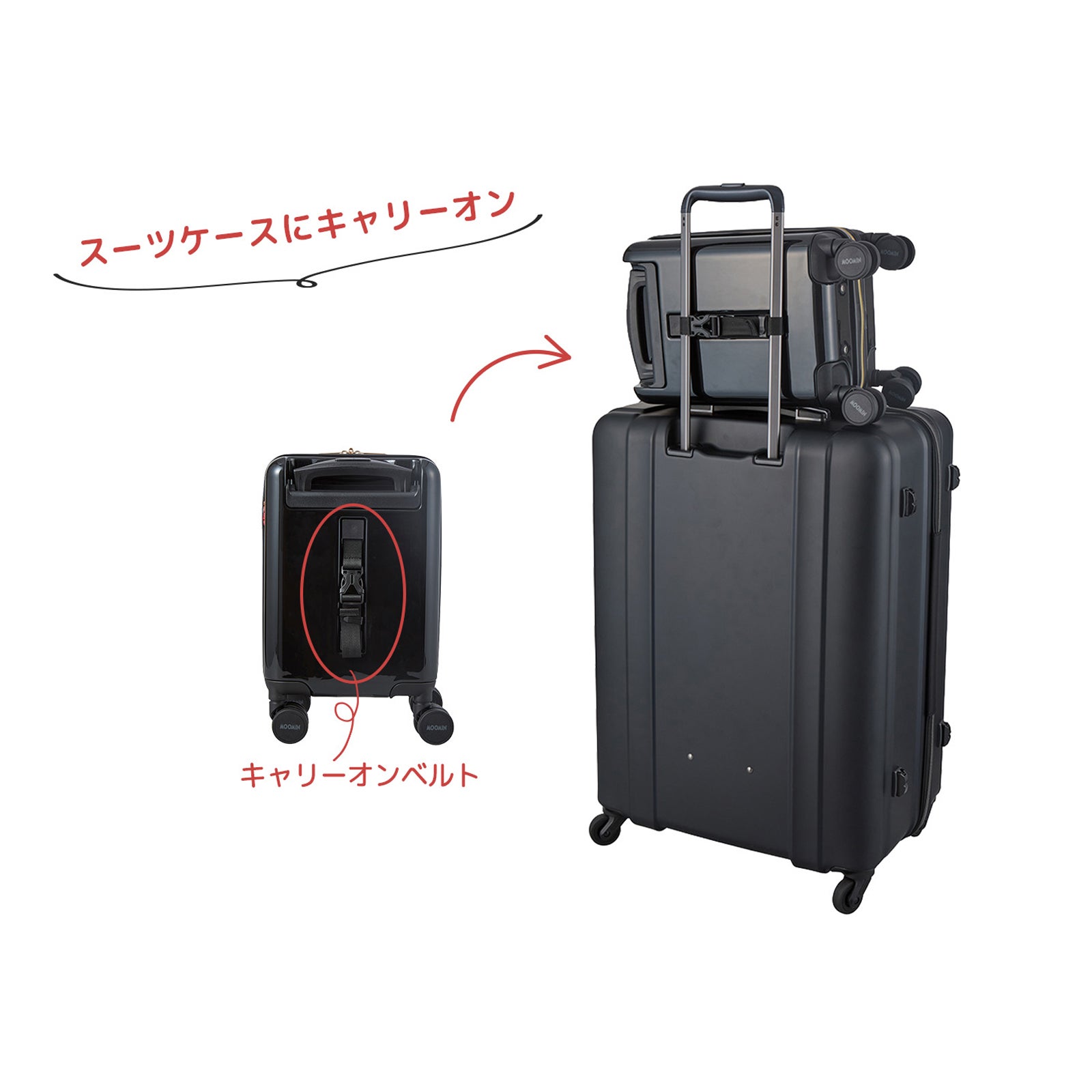 プチキャリー スーツケース 12L ジッパータイプ ムーミン モノトーン