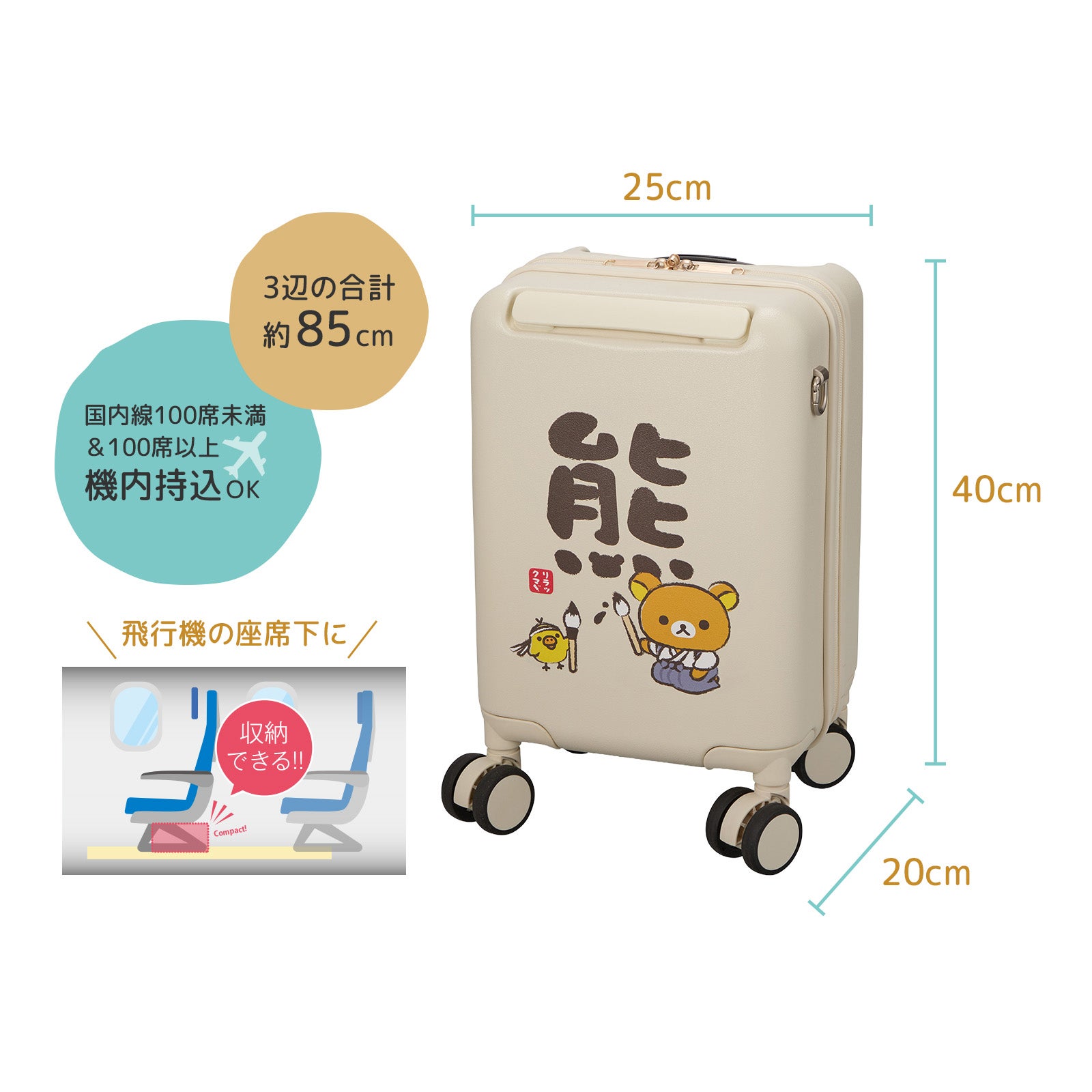 プチキャリー スーツケース 12L ジッパータイプ リラックマ HPL2343-33