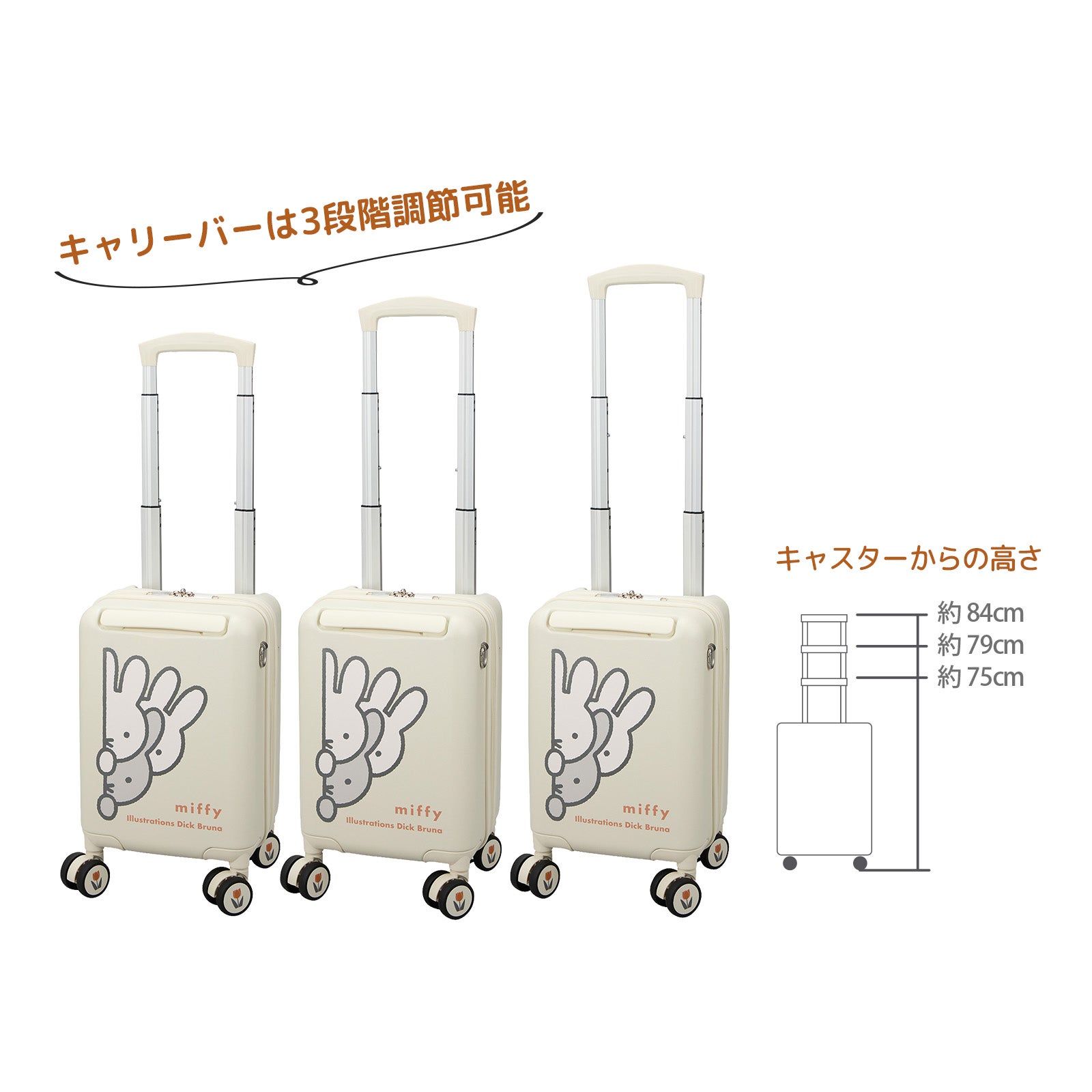 プチキャリー スーツケース 12L ジッパータイプ ミッフィー HPL2343-33