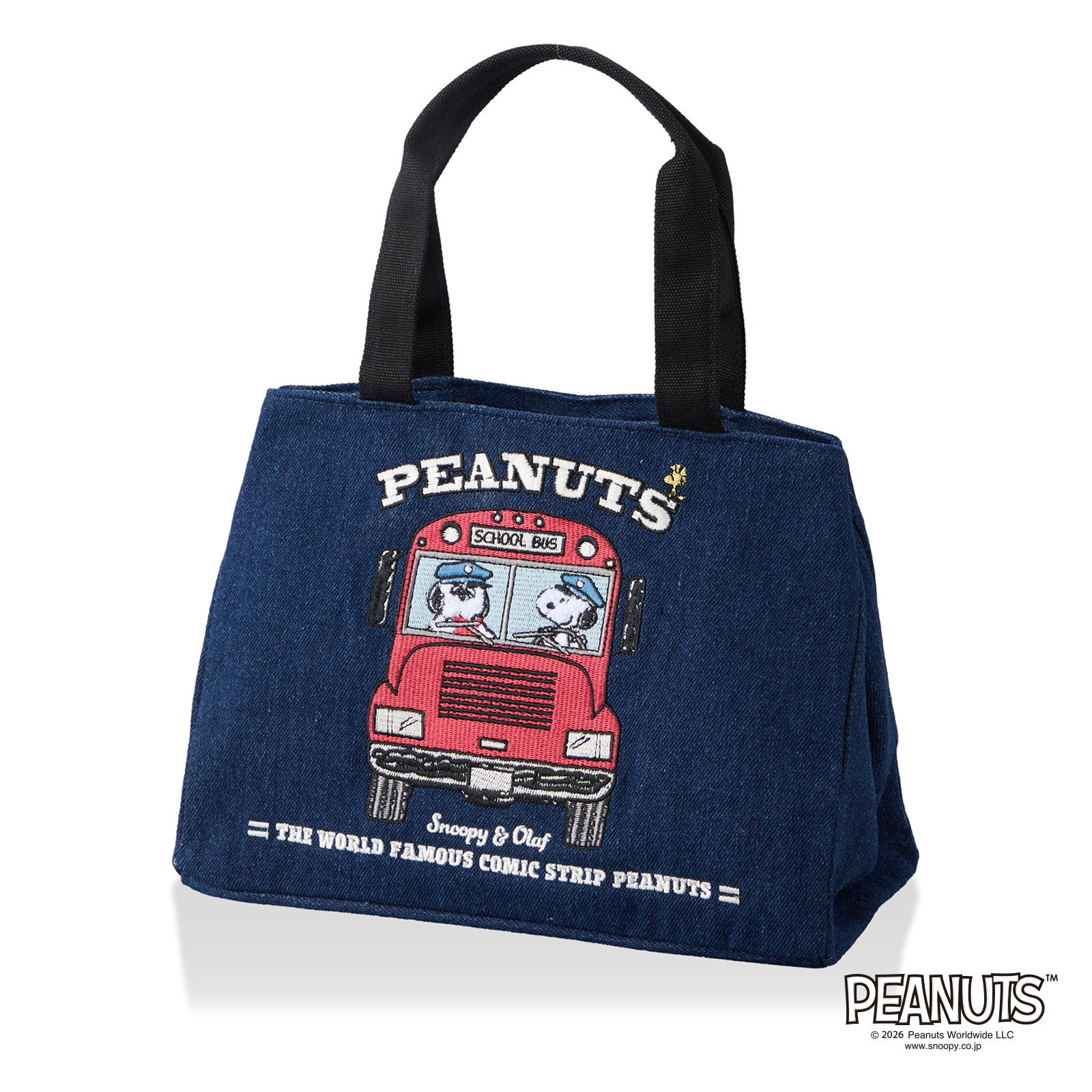 サイドボタンミニトートバッグ デニム スヌーピー PEANUTS 6040